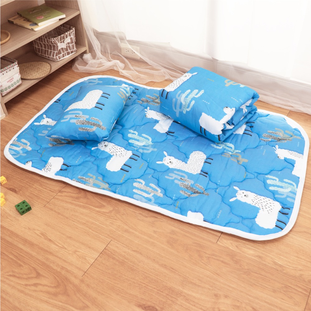 【艾唯家居】極柔涼感兒童睡墊三件組 萊賽爾纖維 3M吸濕排汗 兒童/幼兒園/幼稚園/睡袋/午睡/午休/涼被/童枕/台灣製-細節圖11