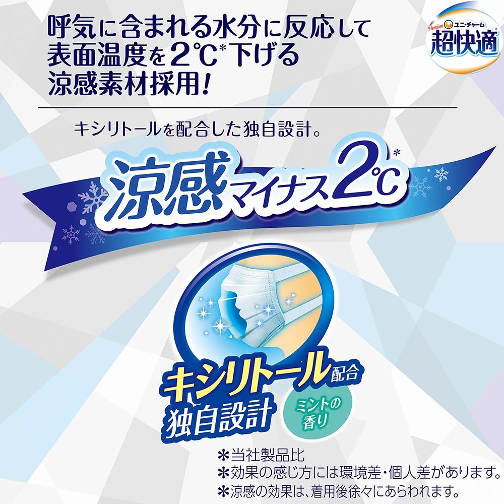 【日本舞鶴馬】代購日本境內販售 日本製 Unicharm 超快適口罩  季節限定 涼感 清涼感 5枚包裝日本製安心的品質-細節圖2