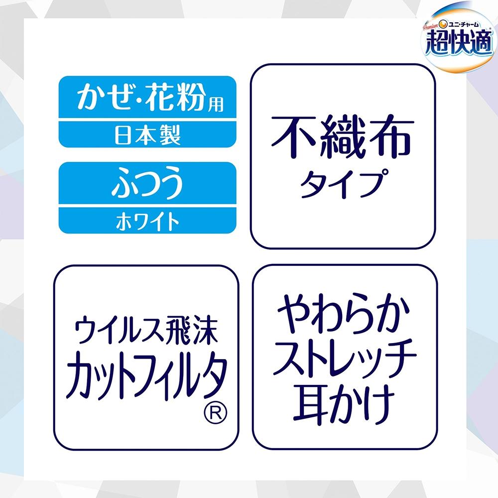 【日本舞鶴馬】代購日本境內販售 日本製 Unicharm 超快適口罩  季節限定 涼感 清涼感 5枚包裝日本製安心的品質-細節圖4