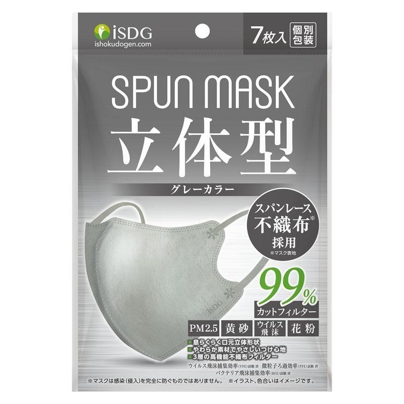 【日本舞鶴馬】盒裝買一送一 日本境內販售商品~日本ISDG SPUN MASK 高機能 立體小顏口罩 原包裝不分拆-細節圖4