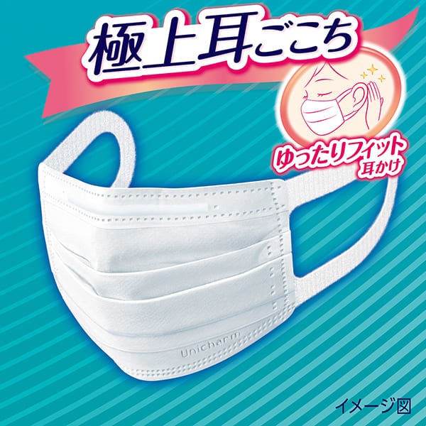 【日本舞鶴馬】 代購 激安~批發價 日本境內販售日本製Unicharm 超快適 極上耳ごこち 口罩6枚包裝-細節圖7