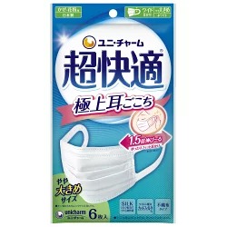 【日本舞鶴馬】 代購 激安~批發價 日本境內販售日本製Unicharm 超快適 極上耳ごこち 口罩6枚包裝-規格圖10