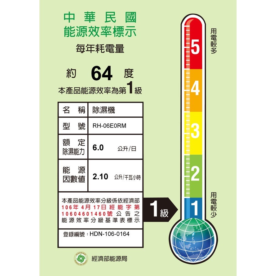 【CHIMEI奇美】6L時尚美型節能除濕機 RH-06E0RM-細節圖7