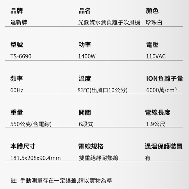 【TASHIN達新牌】光觸媒抗菌寵物吹風機(附寵物梳) TS-6690-細節圖9