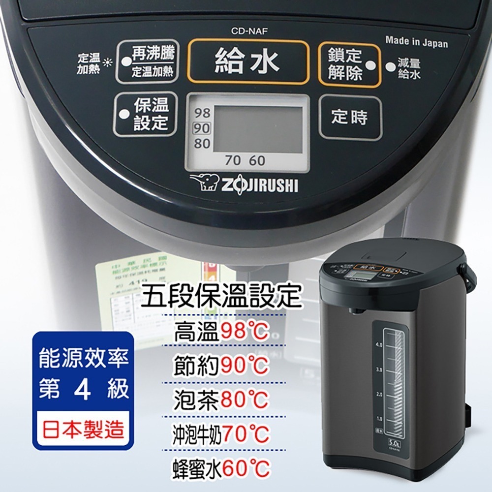 【ZOJIRUSHI象印】日本製微電腦電動熱水瓶 CD-NAF40 / CD-NAF50-細節圖2