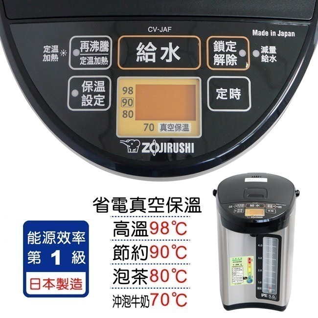 【ZOJIRUSHI象印】5L微電腦VE真空保溫省電熱水瓶 CV-JAF50-細節圖3