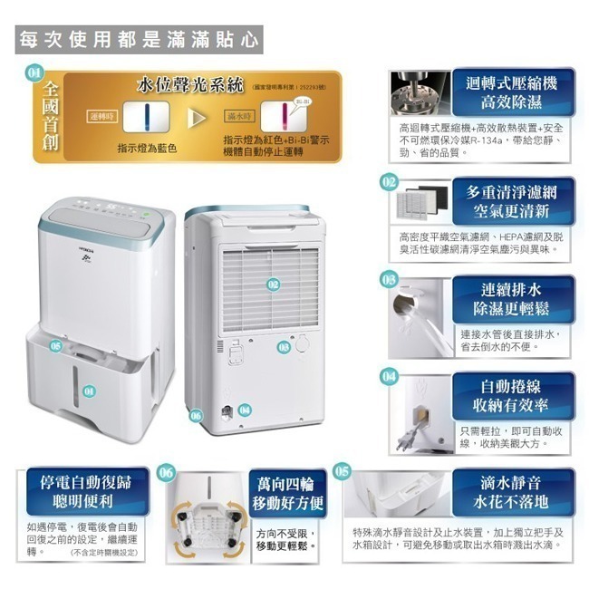 【HITACHI日立】10公升清淨型除濕機 RD-200HH1-細節圖9