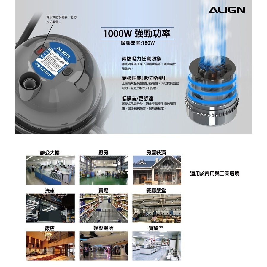 【ALIGN亞拓】工業/營業用乾濕兩用吸塵器 AVC-2020-細節圖4
