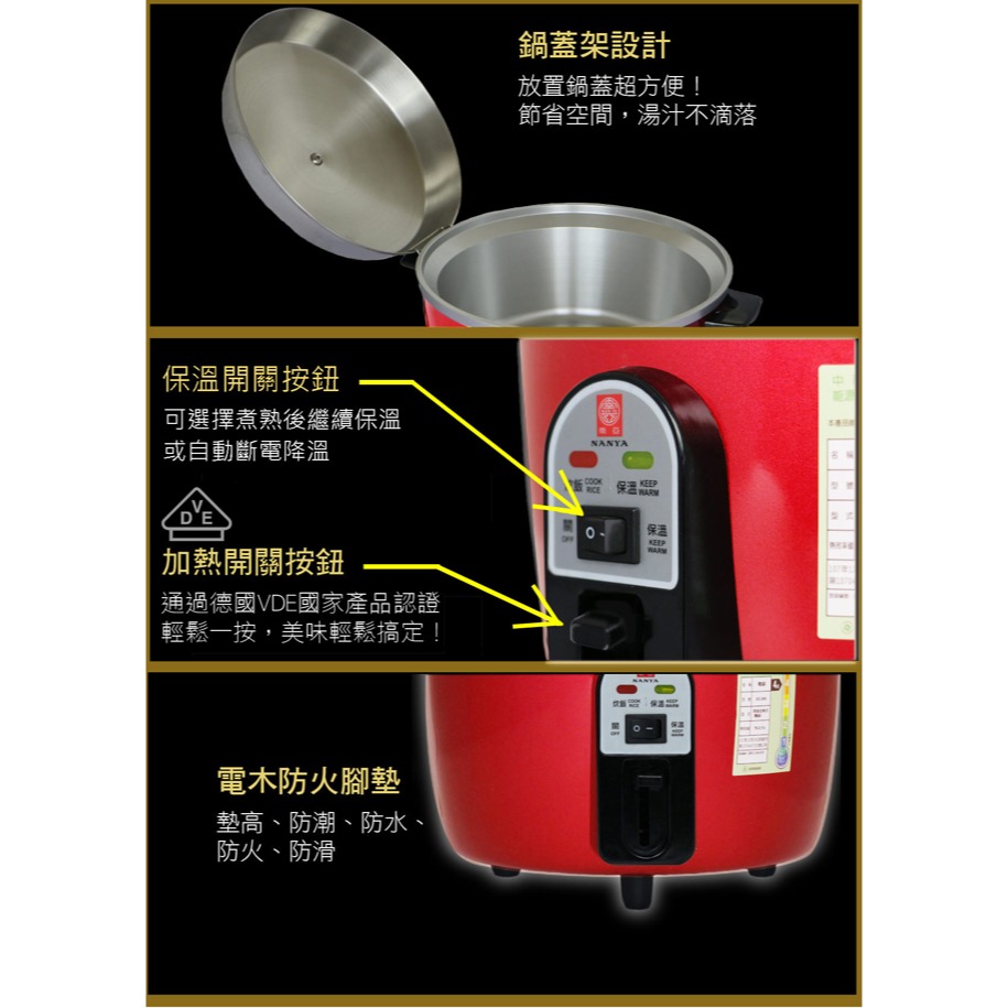 【NANYA南亞牌】6人份不鏽鋼電鍋(隨機色出貨) EC-206-細節圖9