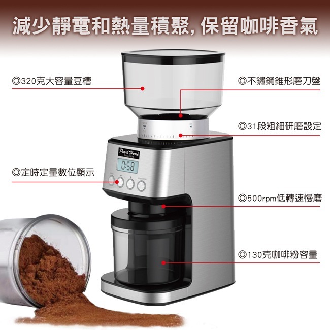 【Pearl Horse寶馬牌】專業電動咖啡磨豆機 SHW-588-細節圖7