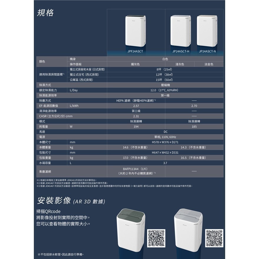 【DAIKIN大金】12L一級能效除濕機 JP24ASCT-細節圖9