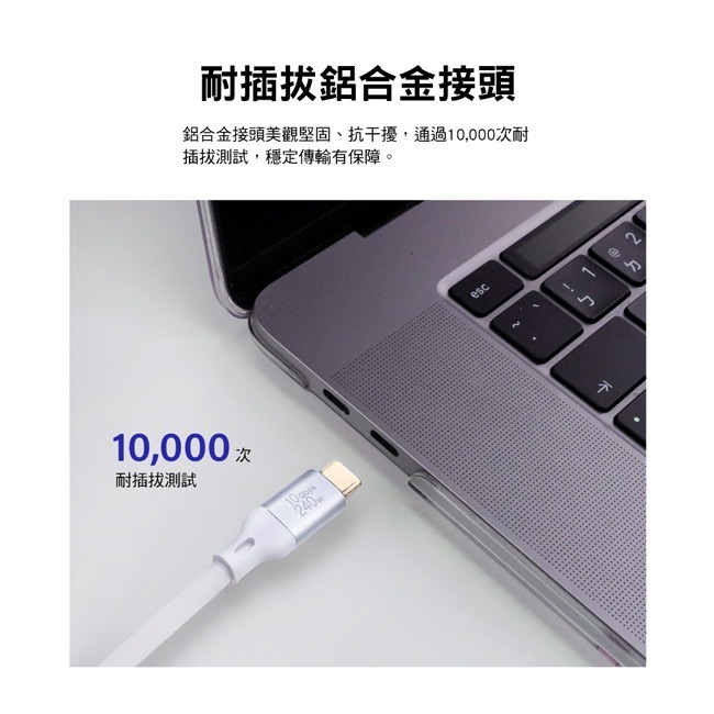 【PX大通】USB C to C 3.2 Gen2 充電傳輸線(2米) ACC3X-2W / 2G / 2B-細節圖9