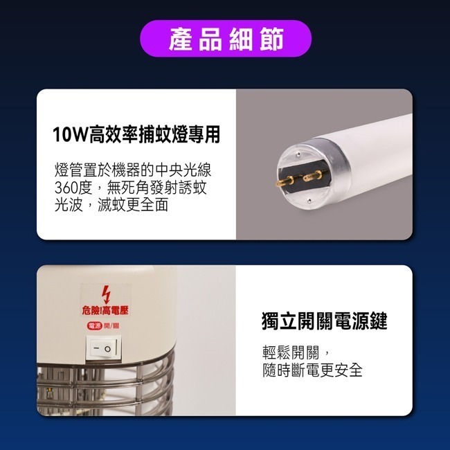 【TECO東元】銀離子抑菌捕蚊燈 XYFYK106-細節圖7