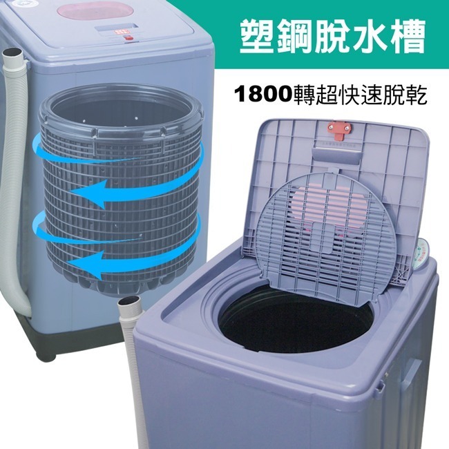 【日虹牌】10kg超高速塑鋼內槽沖脫水機(台灣製) RH-1000-細節圖4