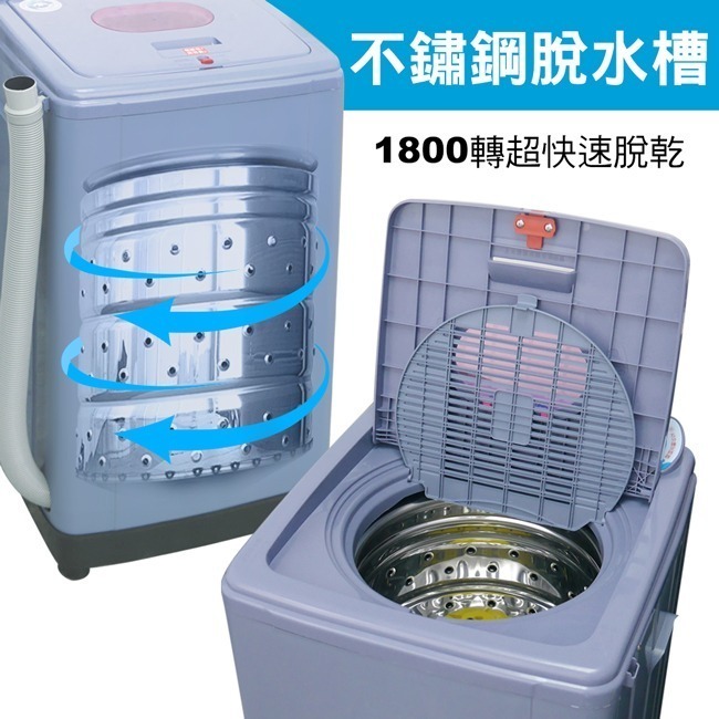 【日虹牌】10kg超高速不鏽鋼槽沖脫水機(台灣製) RH-1010S-細節圖4