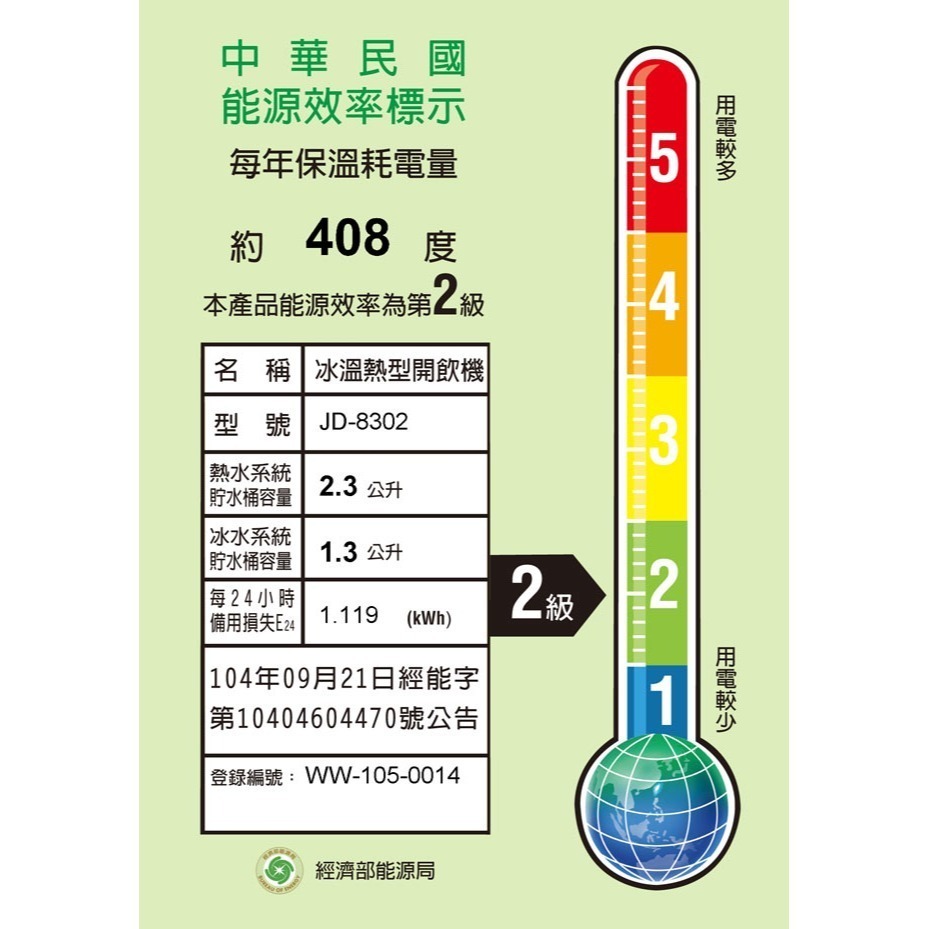 【晶工牌】環保冰溫熱全自動開飲機 JD-8302-細節圖4