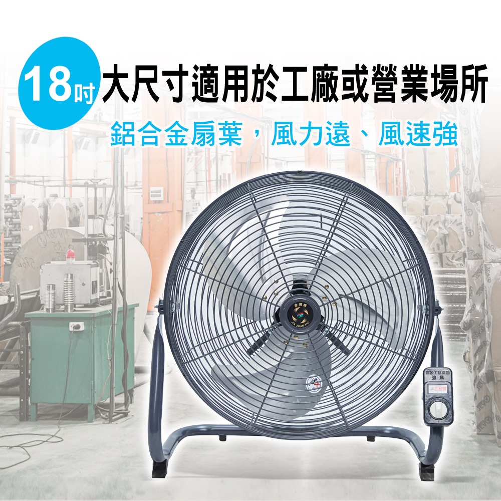 【金展輝】18吋超強風俯仰角度調整工業扇 A-1813-2-細節圖3