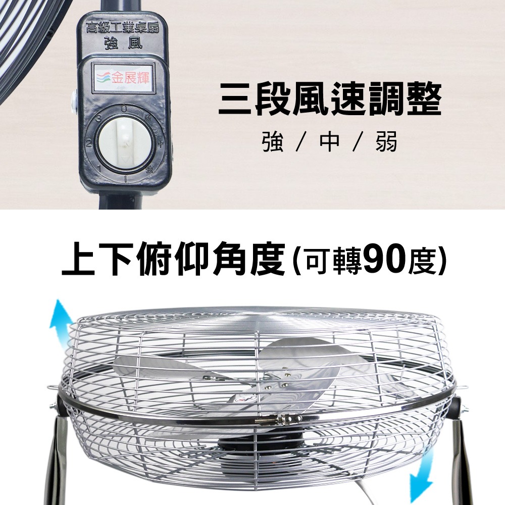 【金展輝】18吋超強風俯仰角度調整工業扇 A-1813-2-細節圖5