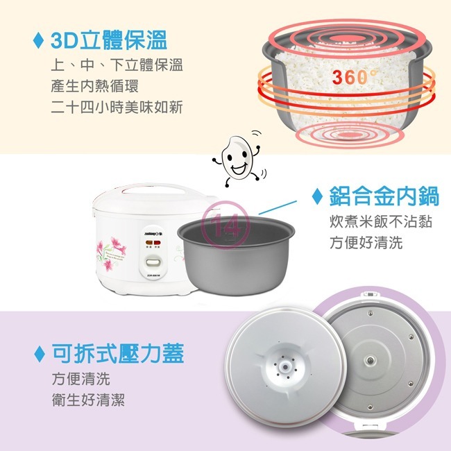 【zushiang日象】6人份立體保溫電子鍋 ZOR-8061W-細節圖5