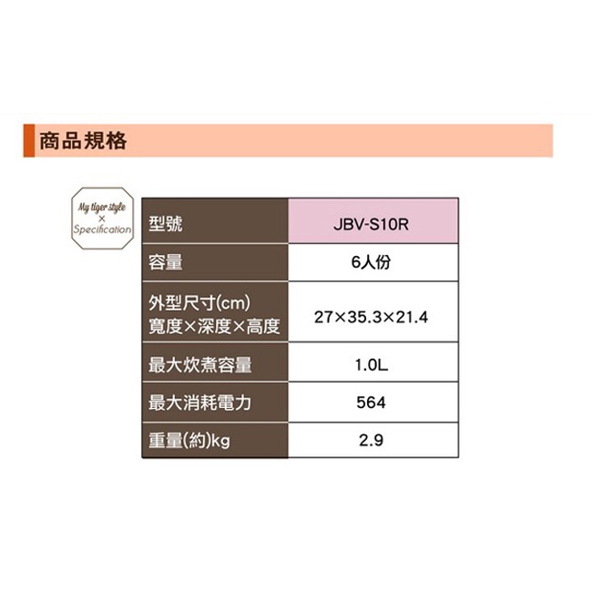 【TIGER虎牌】微電腦炊飯電子鍋 JBV-S10R / JBV-S18R-細節圖10