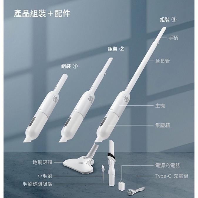 【CHIMEI奇美】無線手持直立兩用吸塵器 可車用吸塵器 VC-SQ3LS0-細節圖9