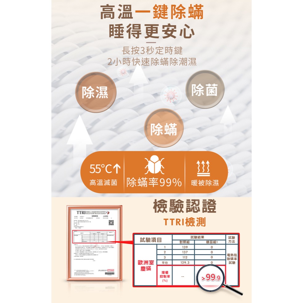 【Dowai多偉】微電腦單人可水洗石墨烯電熱毯 EL-106-細節圖7