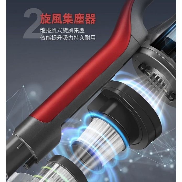 【CHIMEI奇美】LED電動地刷手持強力氣旋吸塵器 VC-HUNPH0-細節圖4