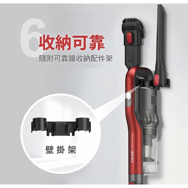 【CHIMEI奇美】LED電動地刷手持強力氣旋吸塵器 VC-HUNPH0-細節圖8