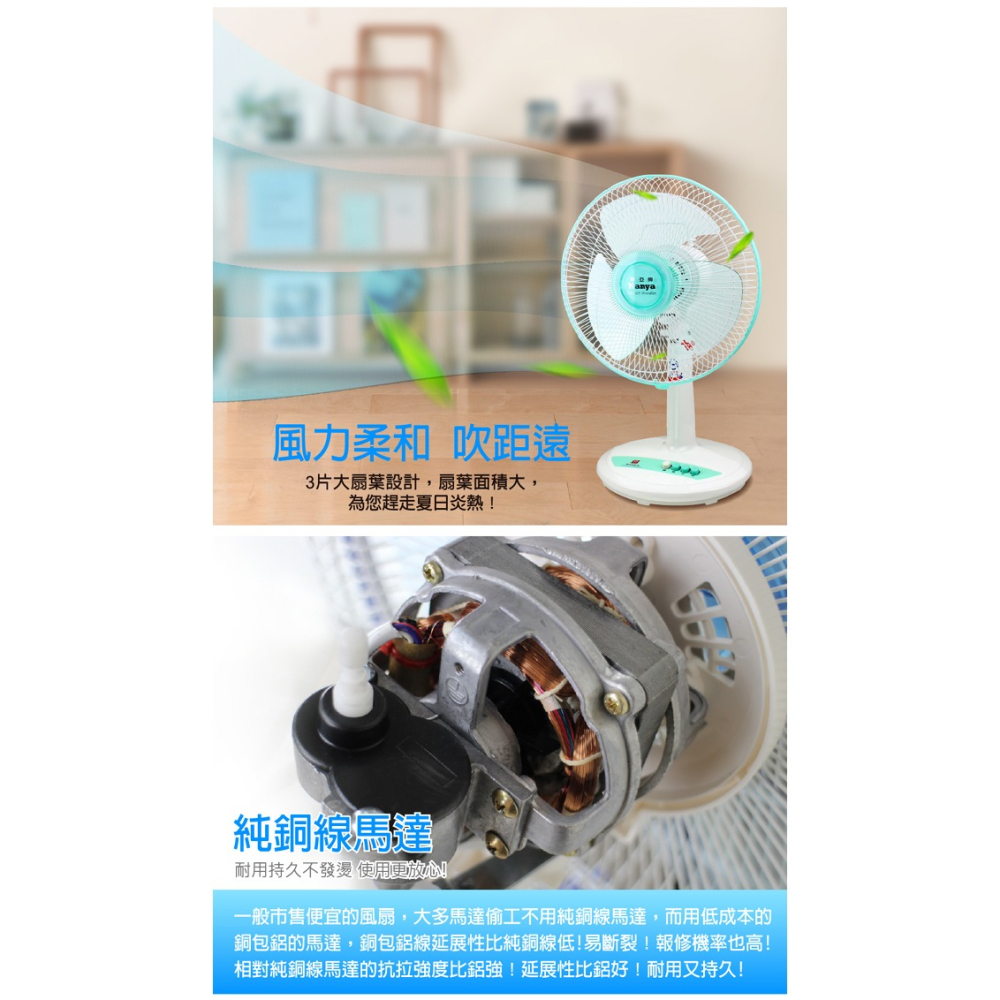 【南亞牌】12吋桌扇(顏色隨機) EF-9812-細節圖4