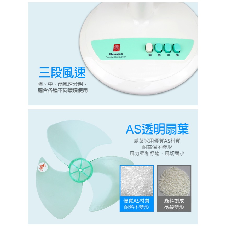 【南亞牌】12吋桌扇(顏色隨機) EF-9812-細節圖6