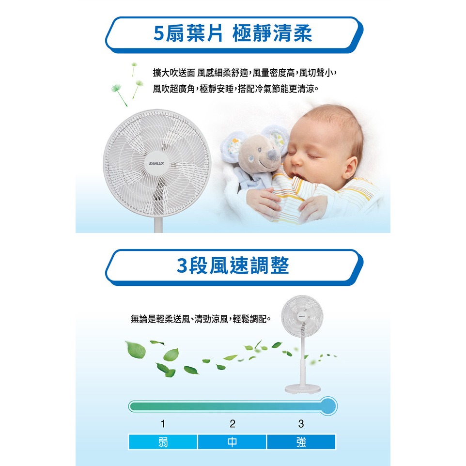 【SANLUX台灣三洋】14吋微電腦自然風立扇 EF-T14AJ-細節圖4