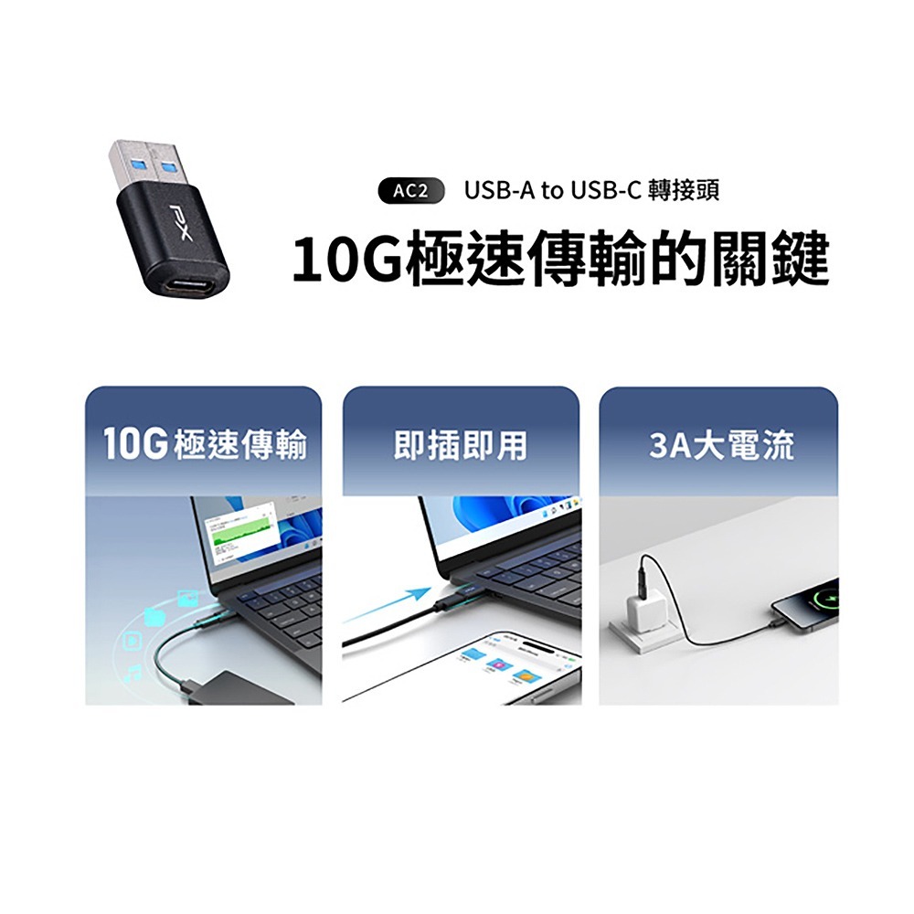 【PX大通】USB-A (公)-USB-C(母)轉接頭 AC2-細節圖5