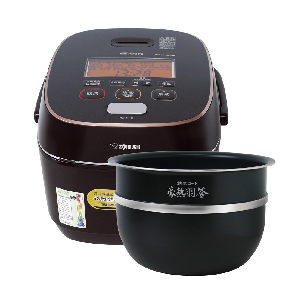 【ZOJIRUSHI象印】6人份鐵器塗層豪熱羽釜壓力IH電子鍋 NW-JTF10-細節圖2