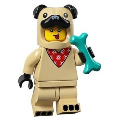 LEGO 樂高 71029 Minifigures 人偶包21代 5號 小狗人 哈巴犬男孩 巴哥犬 狗骨頭 Pug