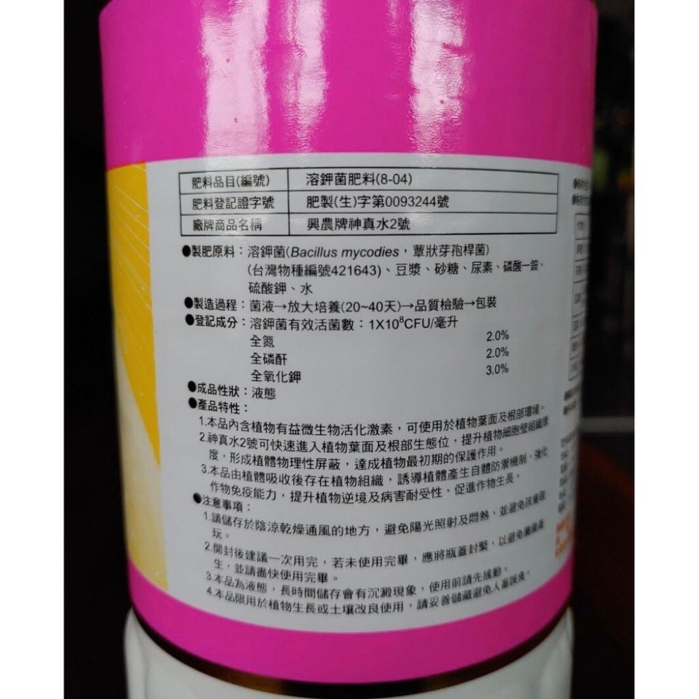 【興農牌】神真水2號 500ML 1L 微生物 溶鉀菌 蕈狀芽孢桿菌 增生植物免疫力 附贈量杯-細節圖5