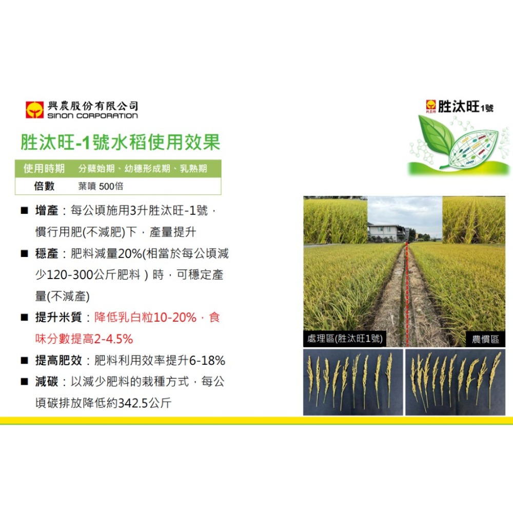 【興農牌】胜汰旺1號 1L 正瀚生技 胜肽 抗逆境 提升品質 增產 生物刺激素-細節圖3
