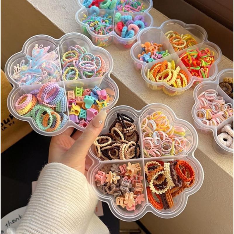 🎀雙生媽の櫥窗🎀 兒童盒裝糖果色高彈力髮飾 隨機出貨-細節圖2