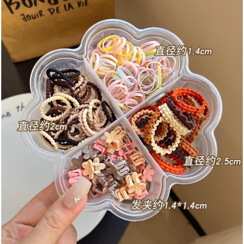 🎀雙生媽の櫥窗🎀 兒童盒裝糖果色高彈力髮飾 隨機出貨-細節圖3