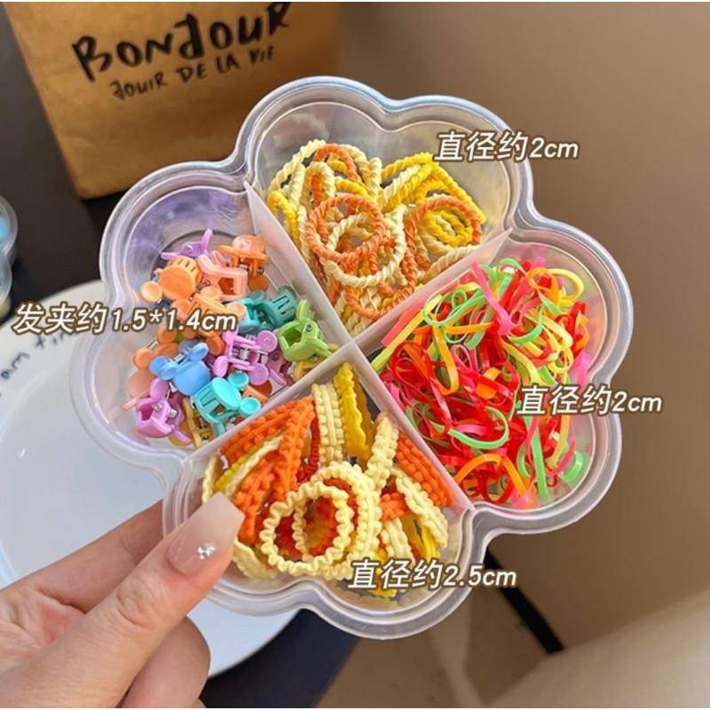 🎀雙生媽の櫥窗🎀 兒童盒裝糖果色高彈力髮飾 隨機出貨-細節圖4