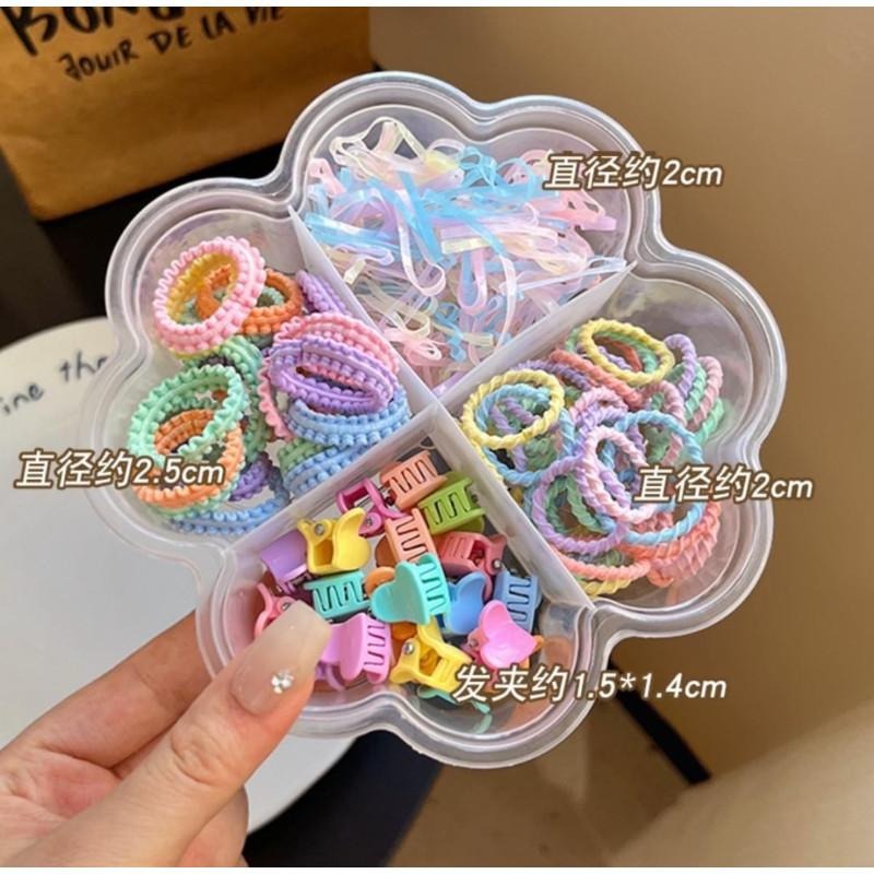 🎀雙生媽の櫥窗🎀 兒童盒裝糖果色高彈力髮飾 隨機出貨-細節圖5