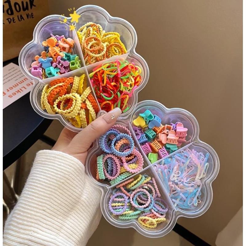 🎀雙生媽の櫥窗🎀 兒童盒裝糖果色高彈力髮飾 隨機出貨-細節圖7