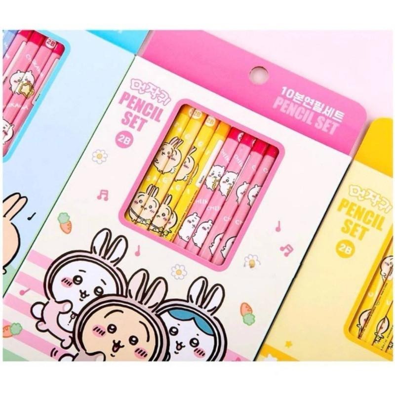 🎀雙生媽の櫥窗🎀  韓國直送 chiikawa 吉伊卡哇 六角2B鉛筆 （10入）-細節圖3