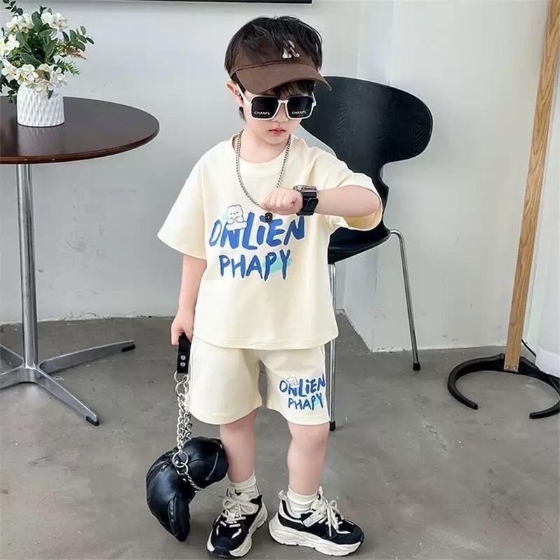 🎀雙生媽の櫥窗🎀 韓版春季新款休閒英文套裝 中大童 男寶套裝-細節圖2