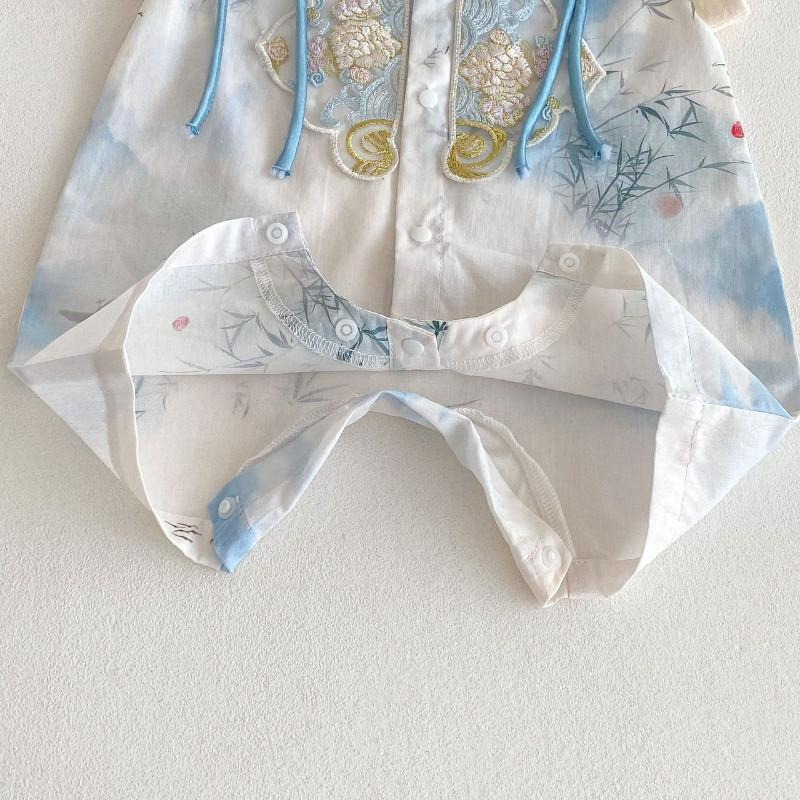 🎀雙生媽の櫥窗🎀 純棉中國風水墨畫刺繡包屁/套裝 刺繡套裝 中國風 唐朝-細節圖8