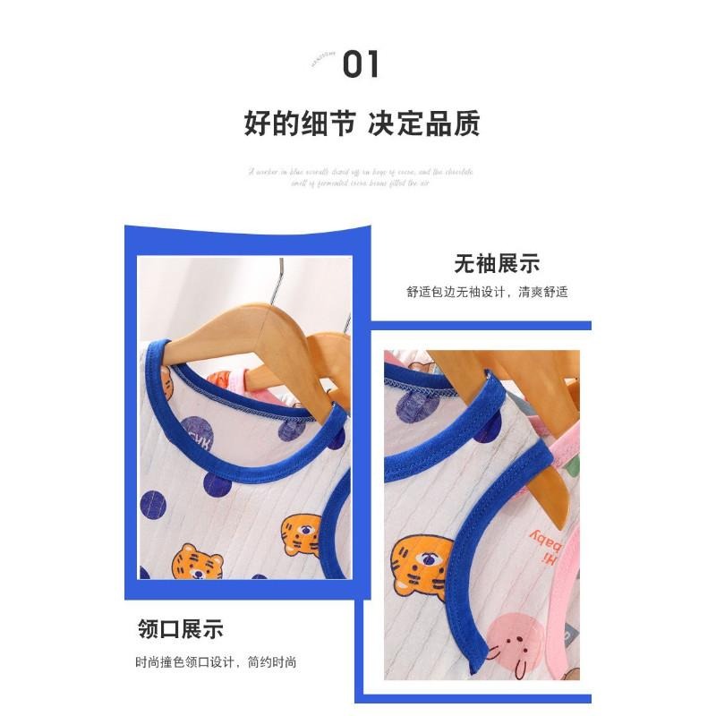 🎀雙生媽の櫥窗🎀 嬰幼兒純棉透氣無袖居家套裝 純棉 清涼一夏 吸汗透氣 空調套裝-細節圖2