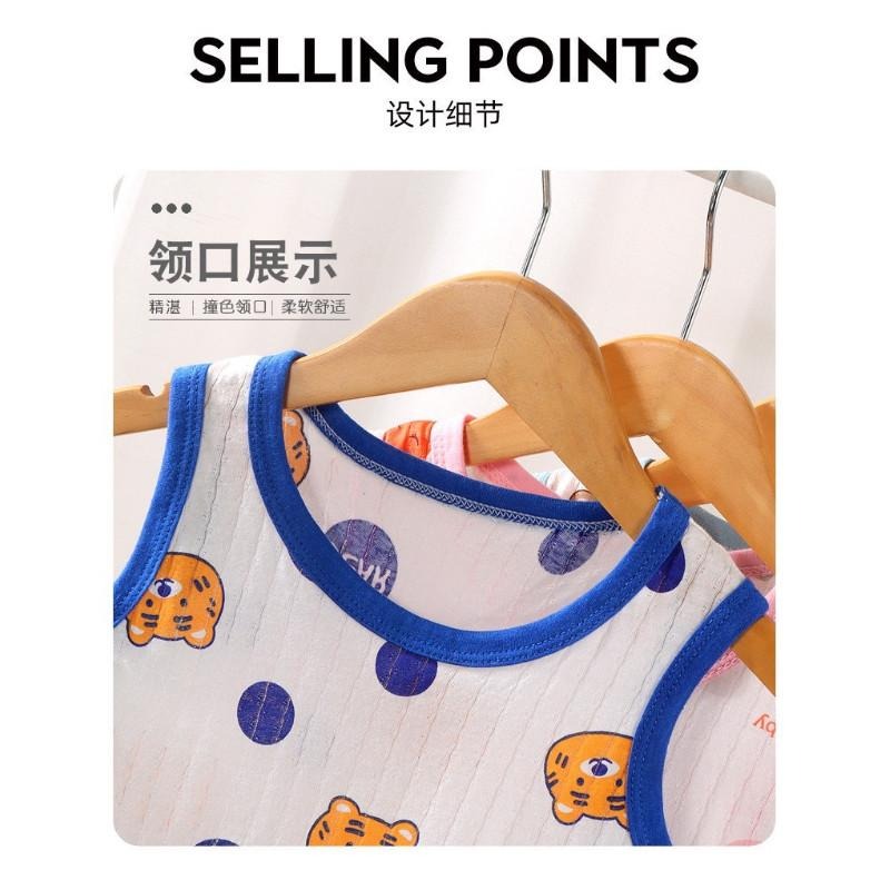 🎀雙生媽の櫥窗🎀 嬰幼兒純棉透氣無袖居家套裝 純棉 清涼一夏 吸汗透氣 空調套裝-細節圖6