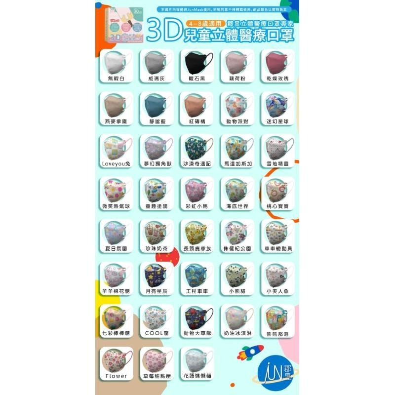 🎀雙生媽の櫥窗🎀 台灣製 郡昱 4-8歲兒童3D立體醫療口罩 不勒耳朵 不含鼻樑條-細節圖4