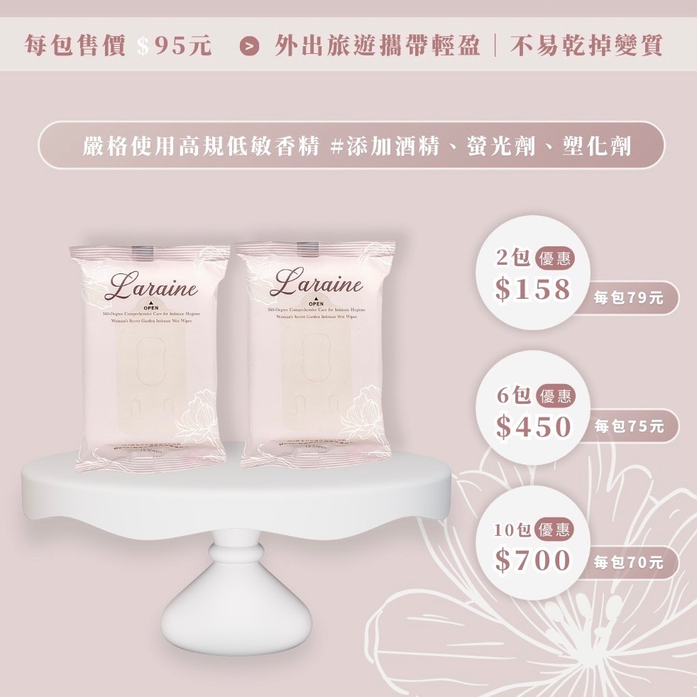 Laraine新品上市🎉 Woman秘境花園-私密專用濕紙巾❤️-細節圖2