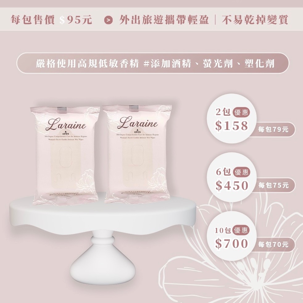 Laraine新品上市🎉 Woman秘境花園-私密專用濕紙巾❤️-細節圖2