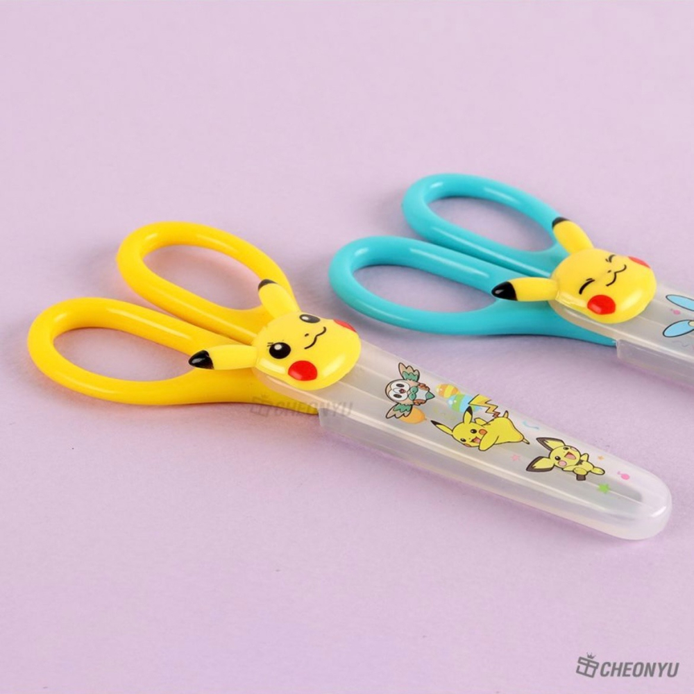 Linling 🇰🇷 韓國現貨｜精靈寶可夢兒童剪刀 安全剪刀 附剪刀蓋｜開學用品 兒童文具 小學生剪紙 美工美術課-細節圖2